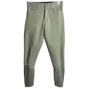Irideon Knee Patch Riding Equestrian Breeches Zip Belt Loops Khaki